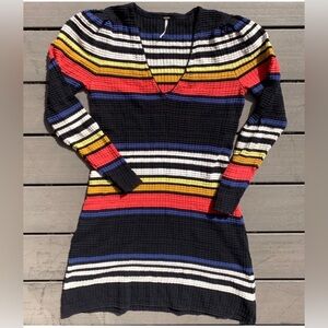 FREE PEOPLE Black & White w/ Stripes Knit Dress or Top, Medium, EUC